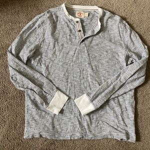 Brooks Brothers Red Fleece Henley Long Sleeved Cotton Shirt